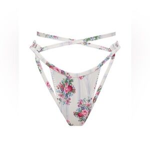 For Love And Lemons Floral Print Panties - White and Pink